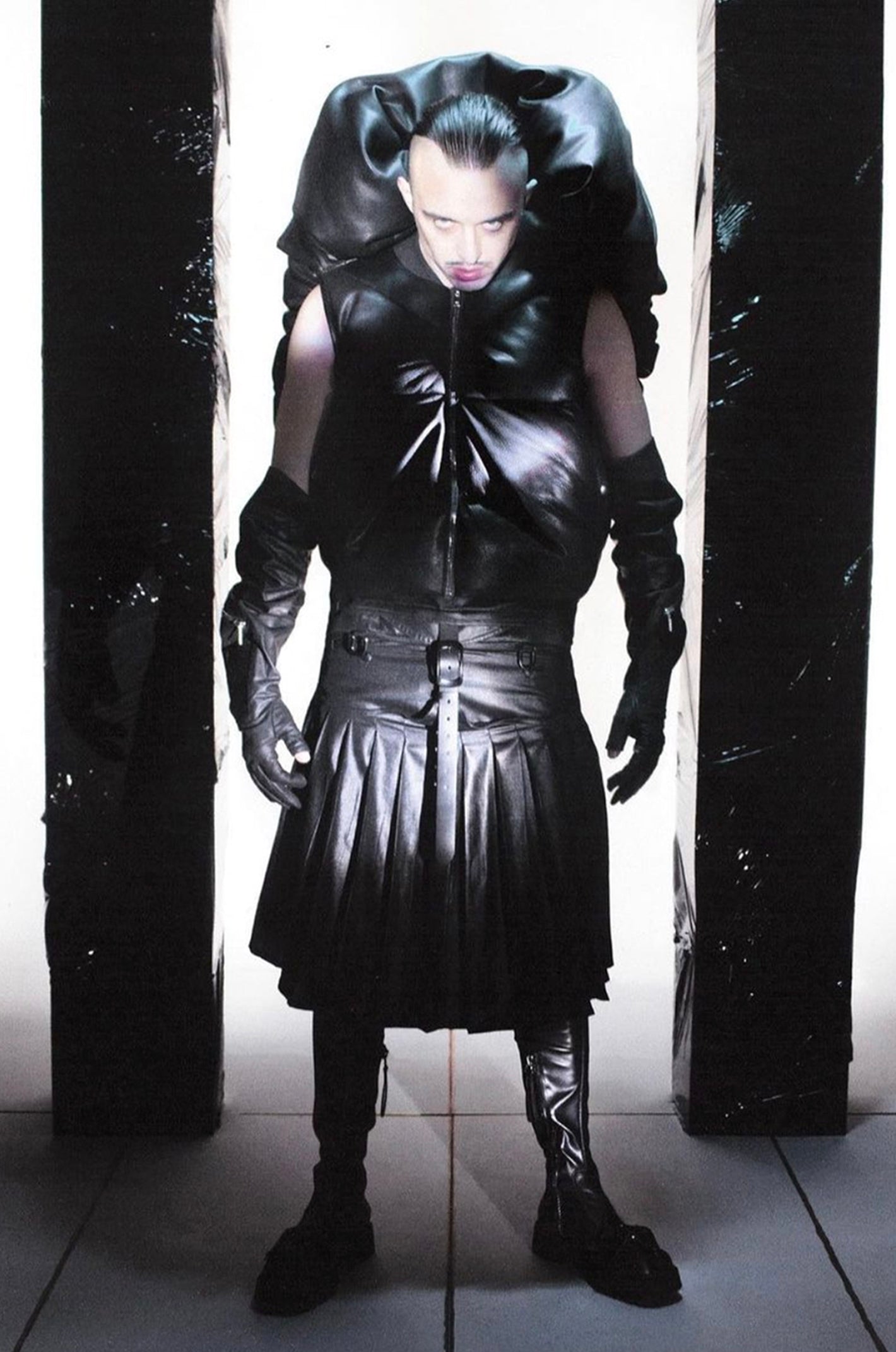 Pleated Nightcrawler Skirt Overlay Trousers