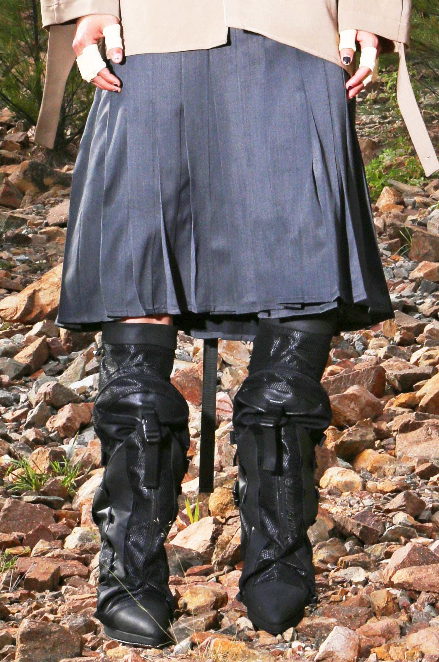 Scorpion Pleated Wrap Skirt