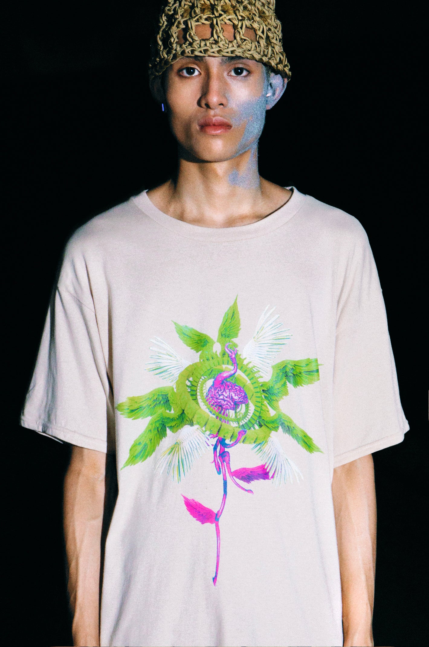 Khaki Joker Brain Flower T-Shirt