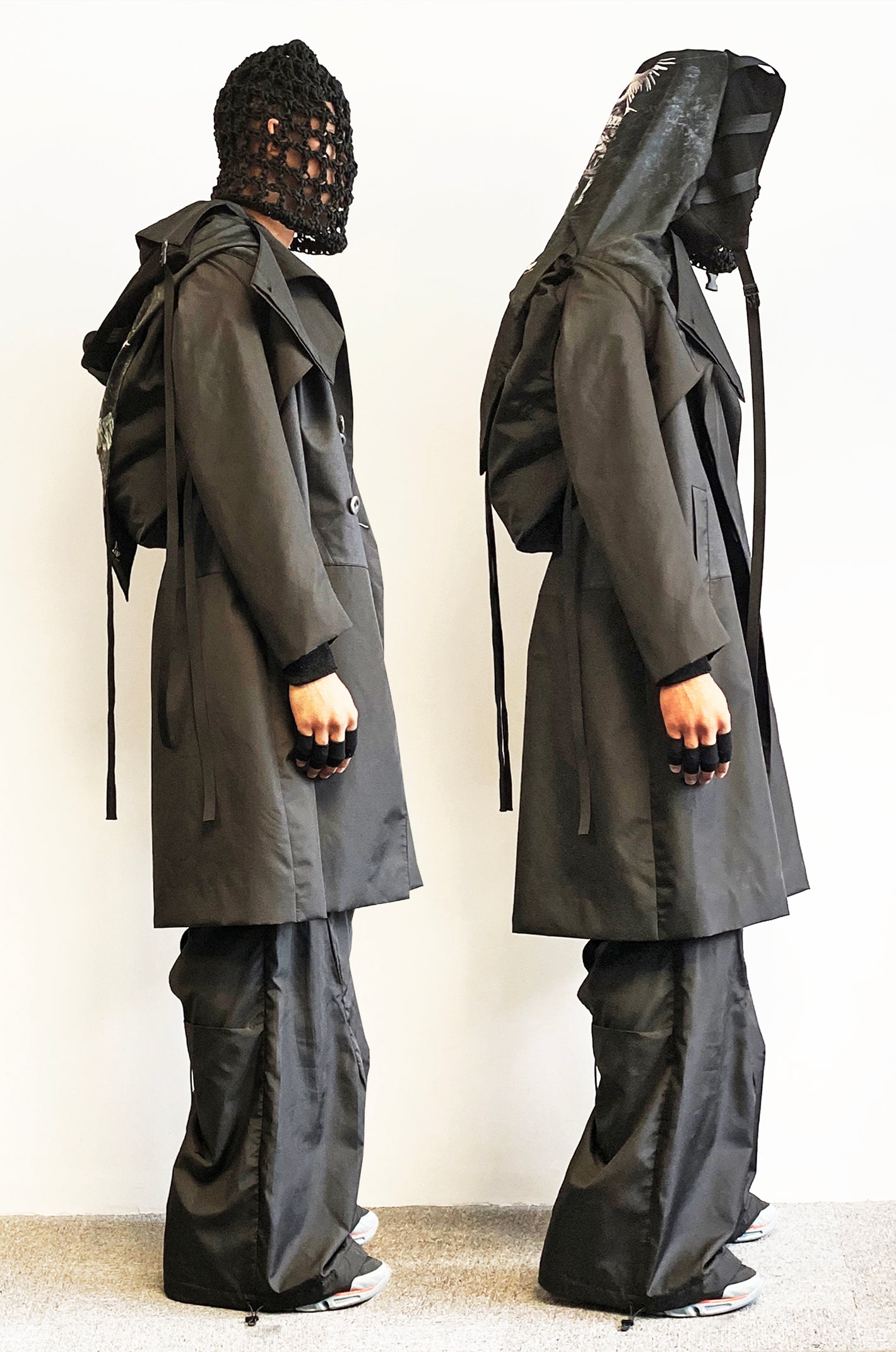 Hacker Nylon Backpack Trench Coat