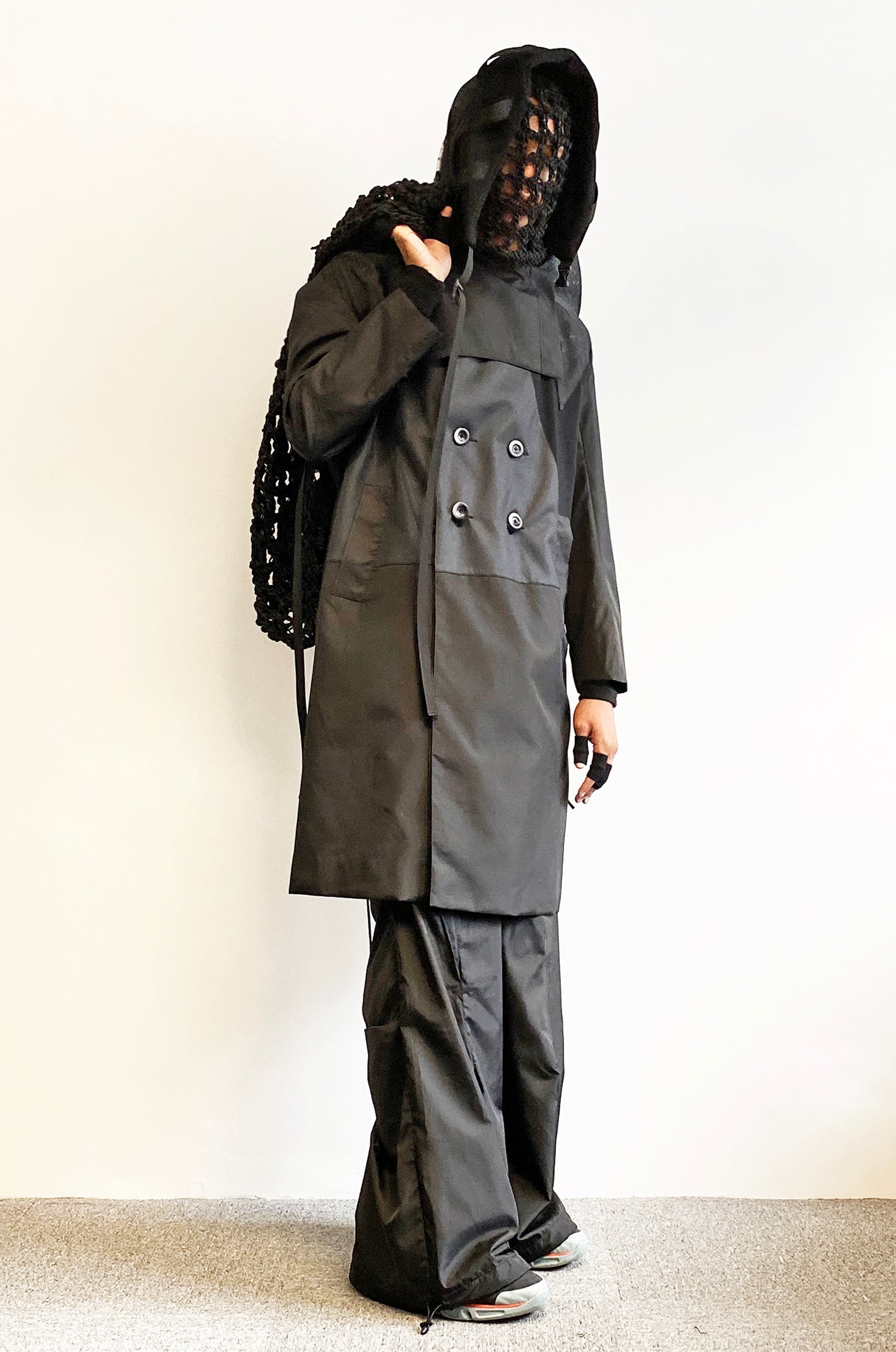 Hacker Nylon Backpack Trench Coat