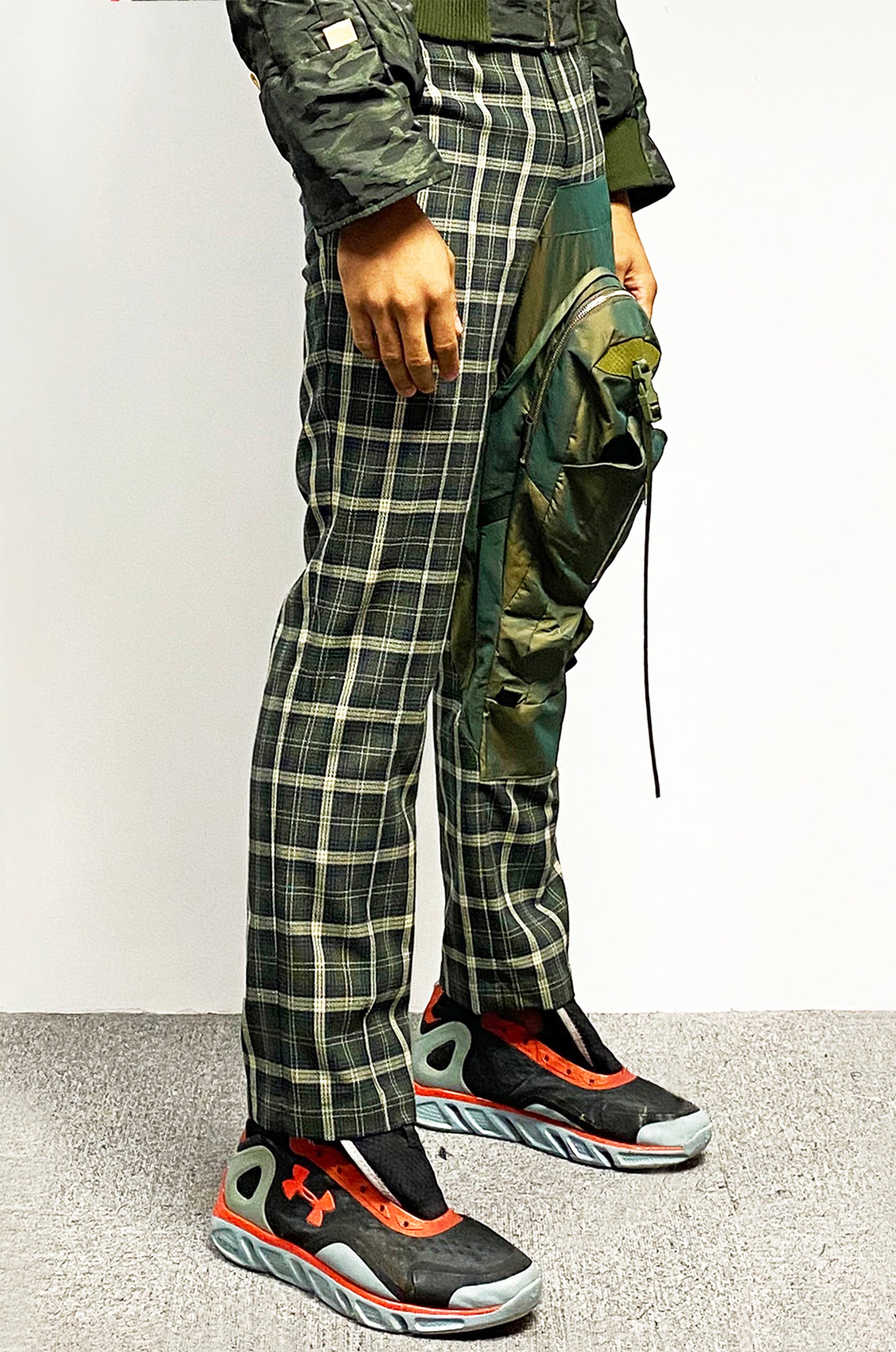 Hybrid Check Patterned Chino Trousers