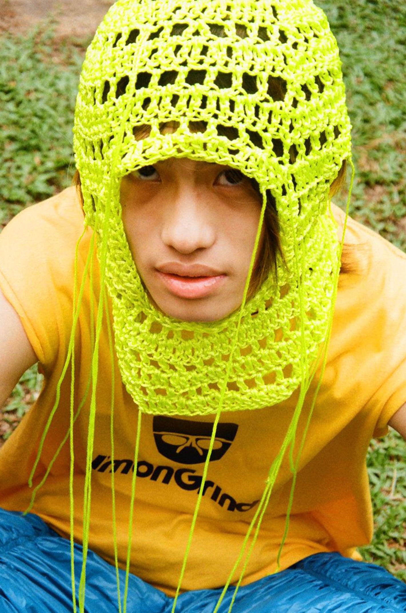 Yellow Crochet Balaclava